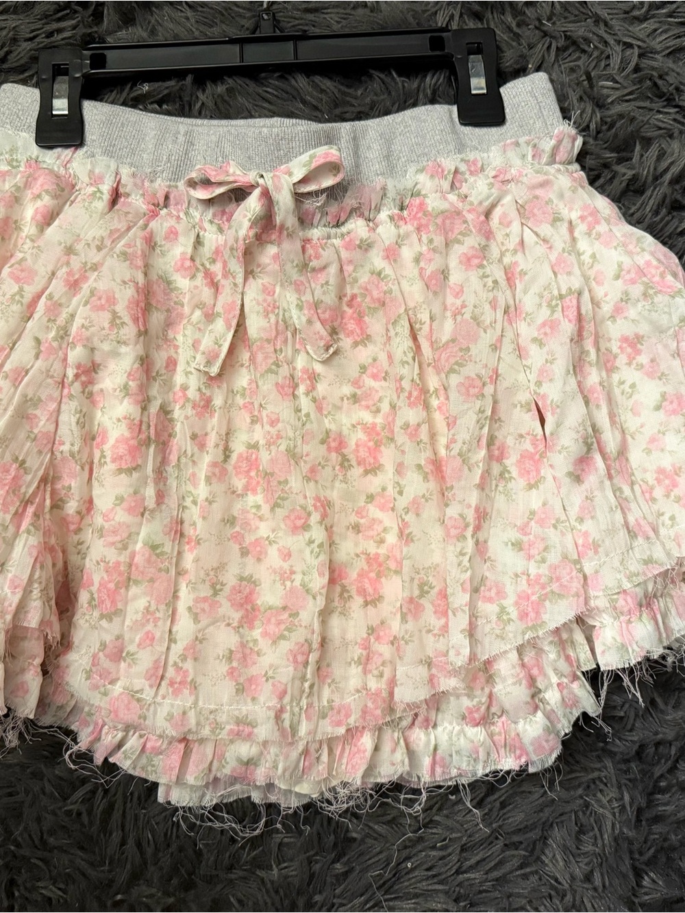 Floral Pink Ruffle Mini Skort - Picture 2 of 8